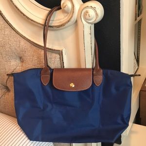 Longchamp Blue and Brown Tote Bag